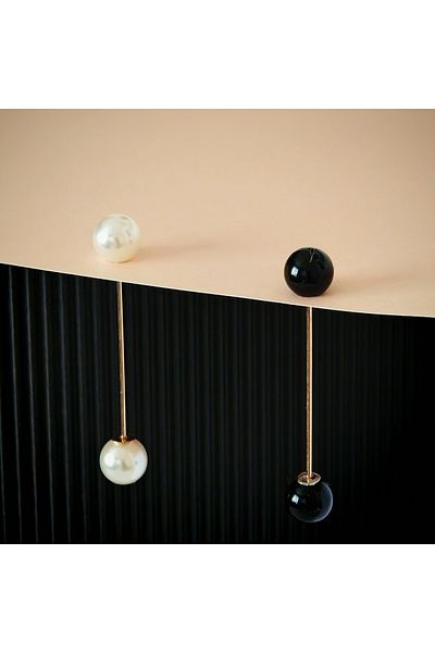 PlateraShop Set of 4 Decorative Pins with White and Black Pearls Fashion Statement Accessories