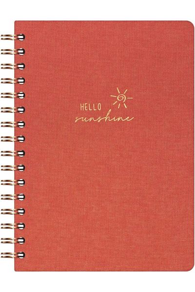 Mena Rise Diyar-Ifırsatshop A5 Spiral Hard Cover Linen Lined Undated Notepad Coral 1017157