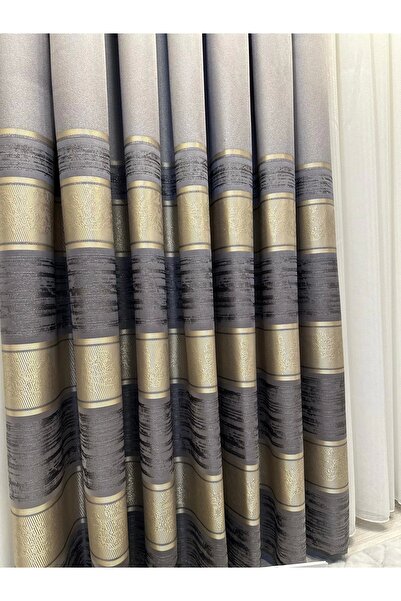 NİVEMESHOME Nivemeshome Defne Ft614339 V_5403 Gray 1/3 Frequently Pleated Background Curtain Apm