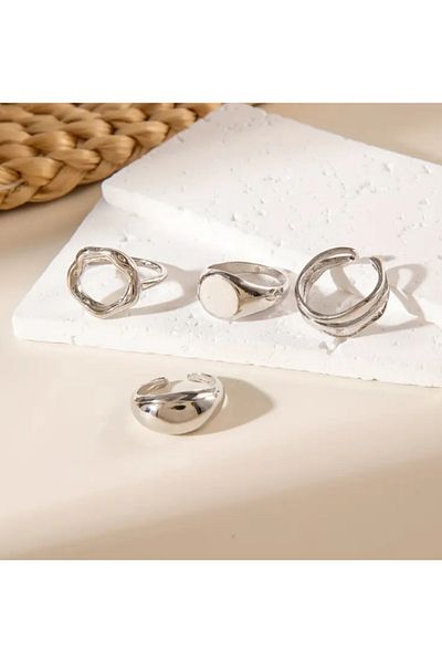 sulyra Multiple Vintage Bohemian Silver Ring Set