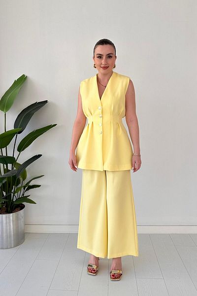 MaziButik Kuplu Vest Suit Yellow