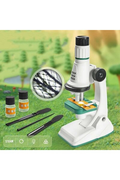 dalimag Microscope for children with 10 accessories, 200x and 1200x,