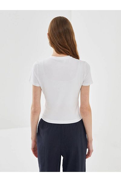 LC Waikiki Crew Neck Ribbed Combed Cotton Women's T-Shirt