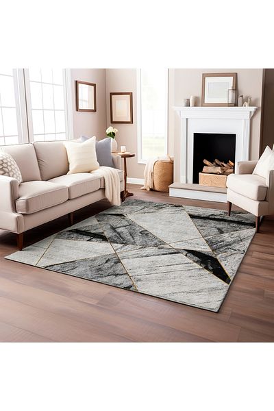Exporgin Gold Marble 3D Digital Printing Non-slip Flooring Carpet