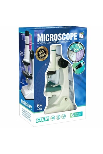 dalimag Microscope for children with 10 accessories, 200x and 1200x,