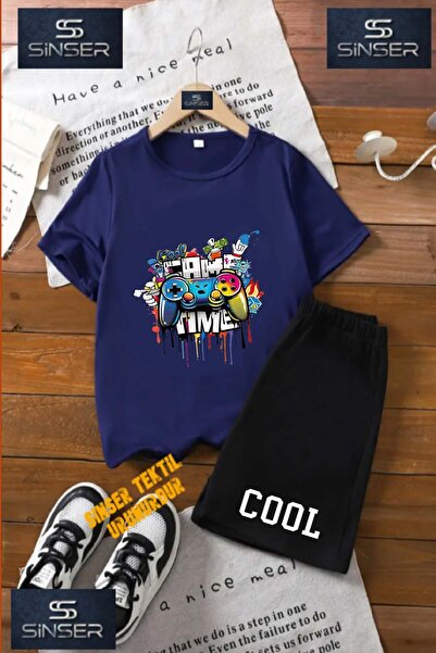 SS SİNSER Παιδικό UNISEX “GAME TIME COOL” Μπλουζάκι με Ειδική Στάμπα και Στρο...