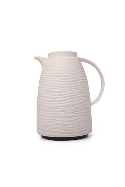 BASURRAH White Wavy Tea Thermos, 1 Liter