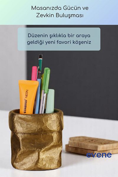 Evene Θήκη για στυλό Επιτραπέζια θήκη για στυλό Organizer Θήκη για στυλό Χρυσό Αντίκα Χρώμα Μοντέλο 80