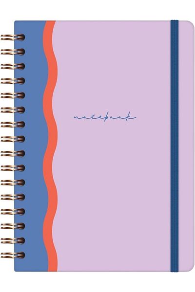 Mena Rise Diyar-Ifırsatshop A5 Spiral Hard Cover Elastic Plain - Unlined Undated Notepad Lilac 1017