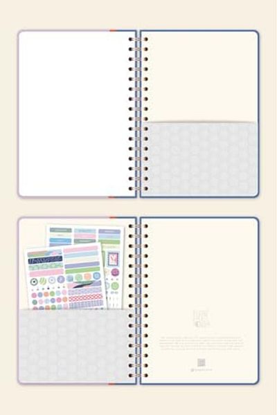 Mena Rise Diyar-Ifırsatshop A5 Spiral Hard Cover Elastic Plain - Unlined Undated Notepad Lilac 1017