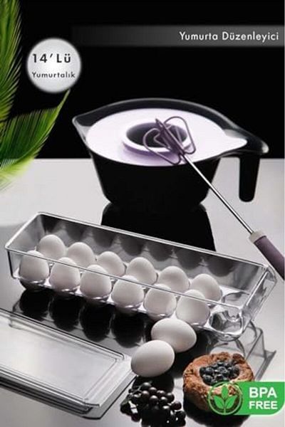 Mena Rise Diyar-Ifırsatshop Home 14-Piece Egg Storage Container with Lid Transparent 1017157