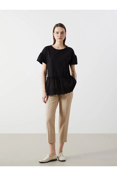 LC Waikiki Crew Neck Embroidered Women's T-Shirt