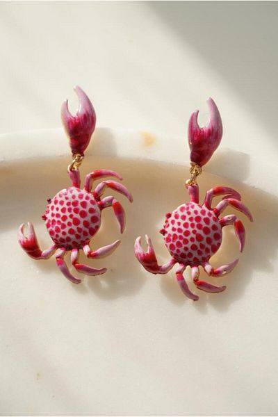 AŞIK ACCESSORIES Pink Crab Earrings