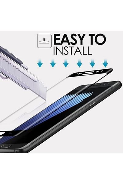 Mena Rise Diyar-ıFırsatShop Galaxy C5 Pro متوافق مع واقي شاشة زجاجي مقوى 5D كامل التغطية (أسود) 10171