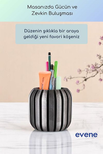 Evene Suport pentru stilou Suport pentru stilou de birou Organizator Suport pentru stilou Argintiu Culoare antică Model 79