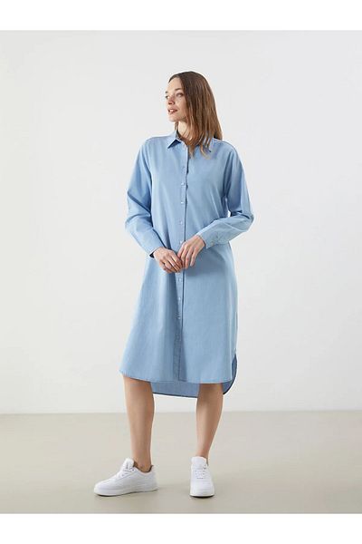 LC Waikiki Shirt Collar Women's Jean Tunic