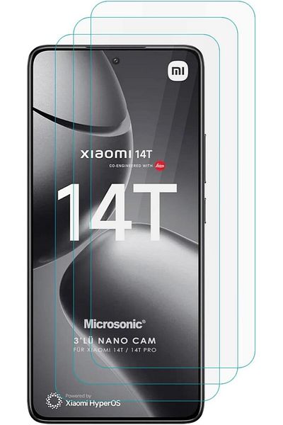 Mena Rise Diyar-ıFırsatShop واقي شاشة Xiaomi 14T واقي شاشة زجاجي نانو (عبوة من 3 قطع) [مع 14T