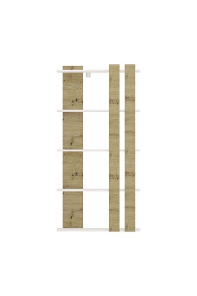 haaus.ro Book of World's Best Booksellers Elmo, 5 Piece, Alb/Stejar Artisan, 80 x 20 x 160 cm