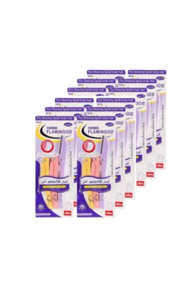 Flamingo Feather Flamingo S Women's Facial Hair Razors - 12 Packs, 3 Razors Each