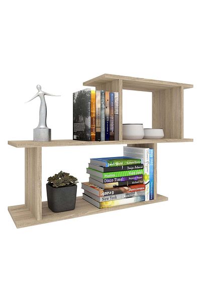 haaus.ro Rico V2 Shelving Unit, Sonoma Oak, L 100 x W 25 x H 65 cm