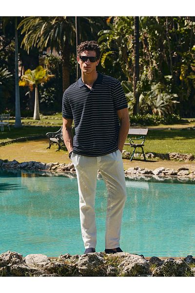 LC Waikiki Polo Neck Short Sleeve Striped Men's T-Shirt