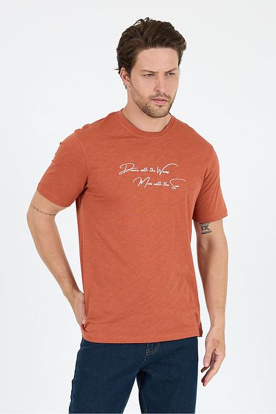 Rodi Men's 100% Cotton Crew Neck Short Sleeve Printed T-Shirt Comfortable and Stylish Casual Men's T-Shirt 0011