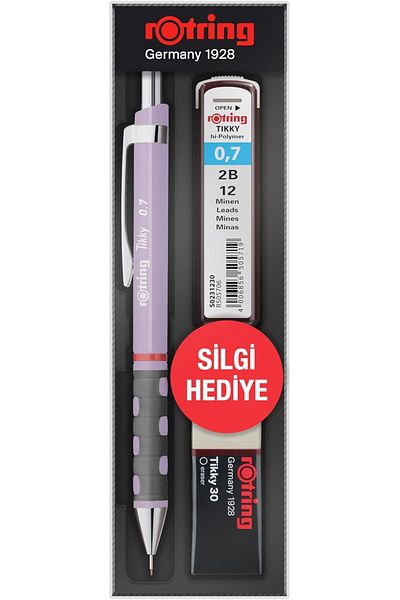 Mena Rise ŞirinShop Tikky School Set 0.7 mm Lilac Versatile Pen + Eraser + Lead 1108107