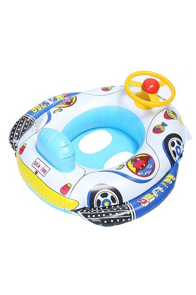 Toybox Peacock Baby Pool Float, Infant Boat Inflatable Swimming Ring with Double Handle 55 cm