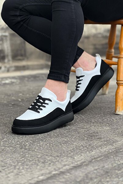 Wagoon Wg162 Charcoal White Orthopedic Sole Men's Casual Shoes