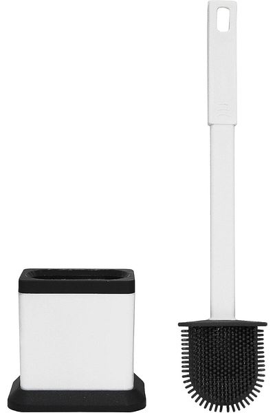 Mena Rise Diyar-ıFırsatShop Perie de toaletă pătrată cu vârf din silicon antibacterian alb (NV2028) 1017157