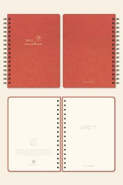 Mena Rise Diyar-Ifırsatshop A5 Spiral Hard Cover Linen Lined Undated Notepad Coral 1017157