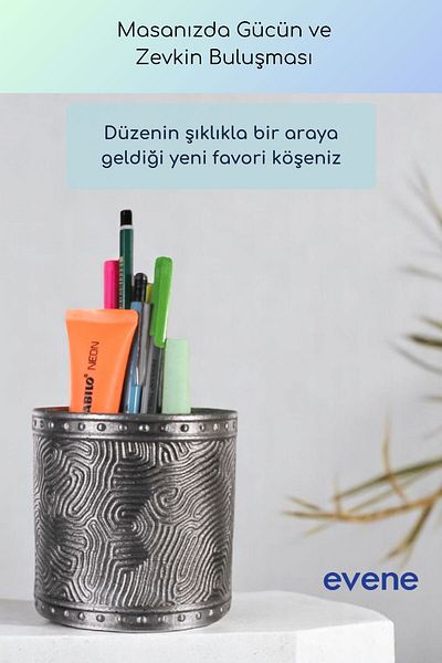 Evene Suport stilou Suport stilou de birou Organizator Suport stilou Argintiu Culoare antică Model 82