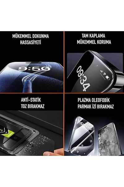 Mena Rise Diyar-ıFırsatShop زجاج مقسى فائق الوضوح متوافق مع هاتف iPhone 14 Pro Max، سهل التثبيت