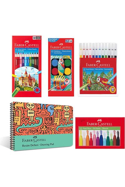 Mena Rise Diyar-Ifırsatshop Painting Set and Picture Notebook 25X35 Cm, Creative Entertainment for Children, 12