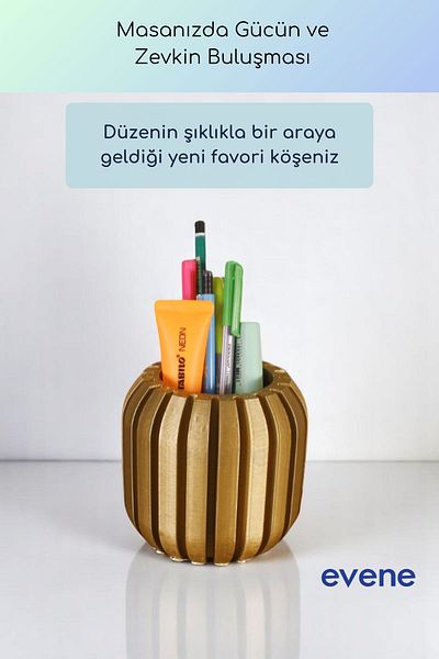 Evene Suport pentru stilou Suport pentru stilou de birou Organizator Suport pentru stilou Culoare aurie Model 79