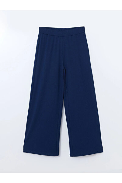 LC Waikiki Navy Blue Women's Wide Leg Pants with Elastic Waist