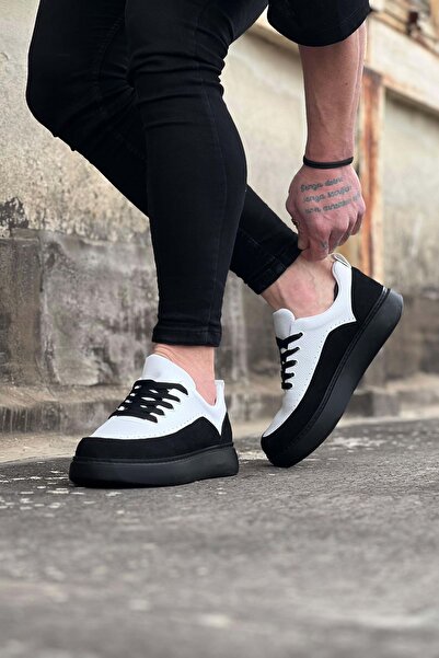 Wagoon Wg162 Charcoal White Orthopedic Sole Men's Casual Shoes