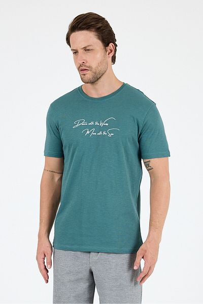 Rodi Men's 100% Cotton Crew Neck Short Sleeve Printed T-Shirt Comfortable and Stylish Casual Men's T-Shirt 0011