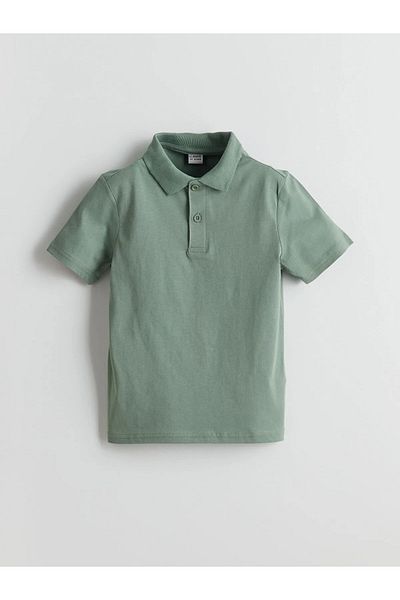 LC Waikiki Polo Neck Boy's Combed Cotton T-Shirt