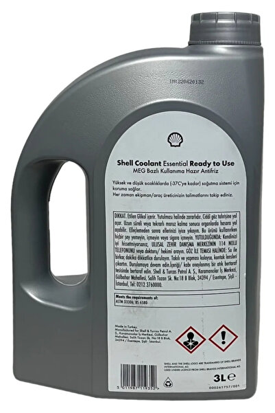 SHELL Coolant Essential 4 Mevsimlik Mavi Antifriz 3 Lt
