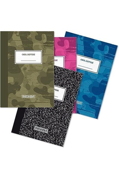 Mena Rise Diyar-Ifırsatshop Camouflage Pattern A4 School Notebook, 60 Sheets Checkered 4 Pack 1017157