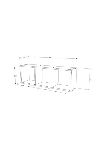 haaus.ro haaus Lira Shelf, 3 Drawers, Sonoma Oak, 90 x 20 x 30 cm
