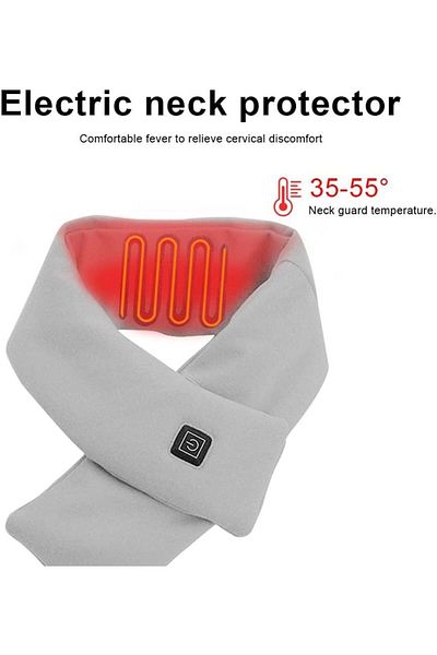 LDREAMAM Heated Collar, Cotton, Gray, 10 X 81 Cm