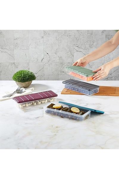 Mena Rise Şirinshop Home - Nora 12-Piece 1.2 Liter Small Size Light Gray Storage Container 1108107