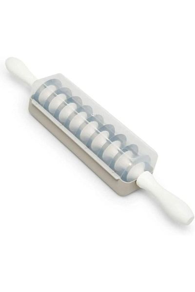 Mena Rise Stainless Steel Ravioli Cutting Roller, Cylinder Shaped, with Blade 1017157 White