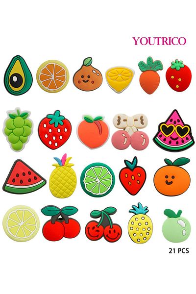 Youtrico 21pcs Summer Fruit Jibbitz Charms For Crocs - Slipper Ornament