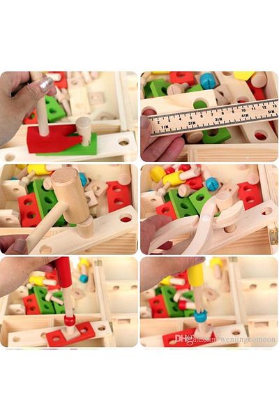 ideal STORE Wooden tool kit with 40 accessories, kit dimensions 30 x 20 cm