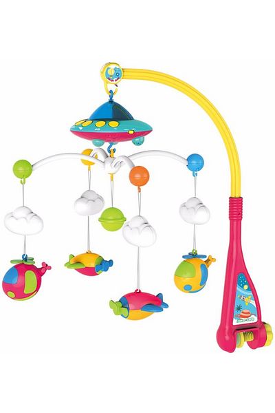 ideal STORE MagStar Crib Carousel with Night Light, First Contact, 108 Songs, 4 Brightly Colored Arms