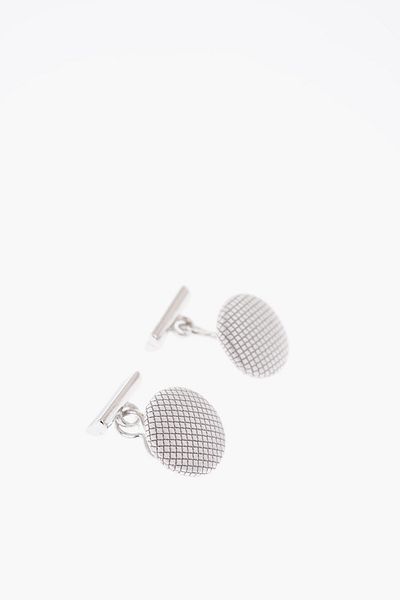 Corneliani Metal And Silk Round Cufflinks