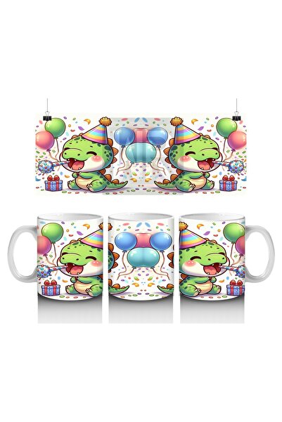 Wisdom Rain كوب مطبوع عليه ديناصور مبهج مع قبعة حفلات تحظى الأطفال بحب الحليب